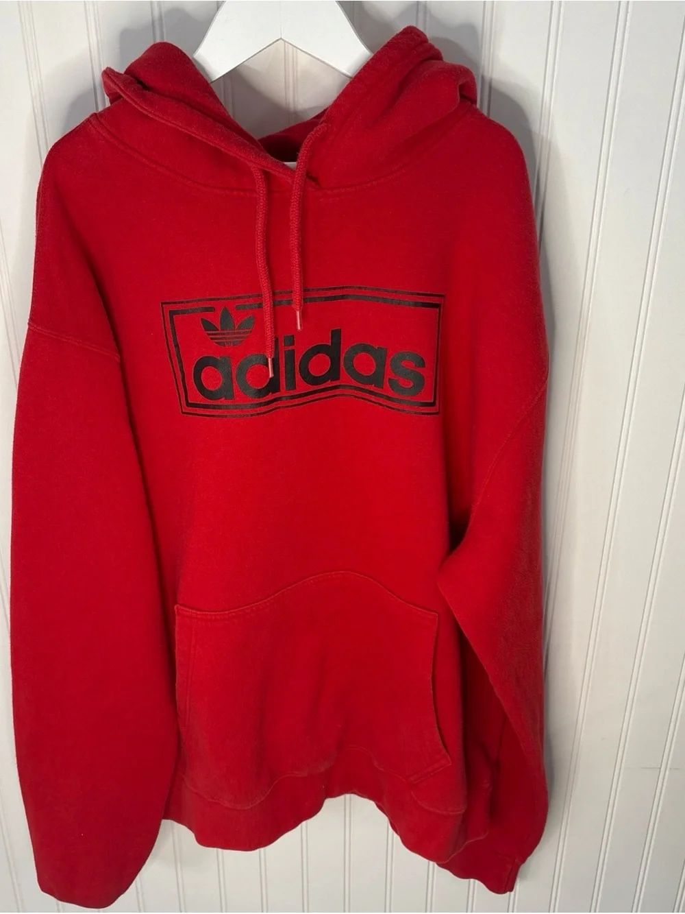 adidas Red Hoodie with Black Logo